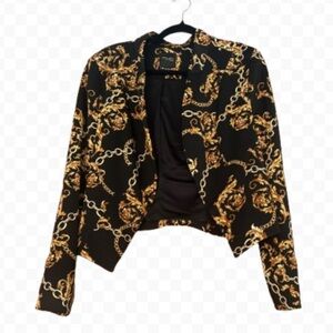 Thalia Sodi Baroque Chain Print Cropped Blazer – Size XL
